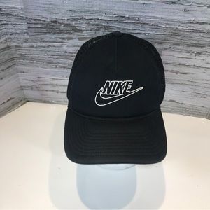 NIKE Classic99 Futura Trucker Snapback Unisex Hat Cap Black White